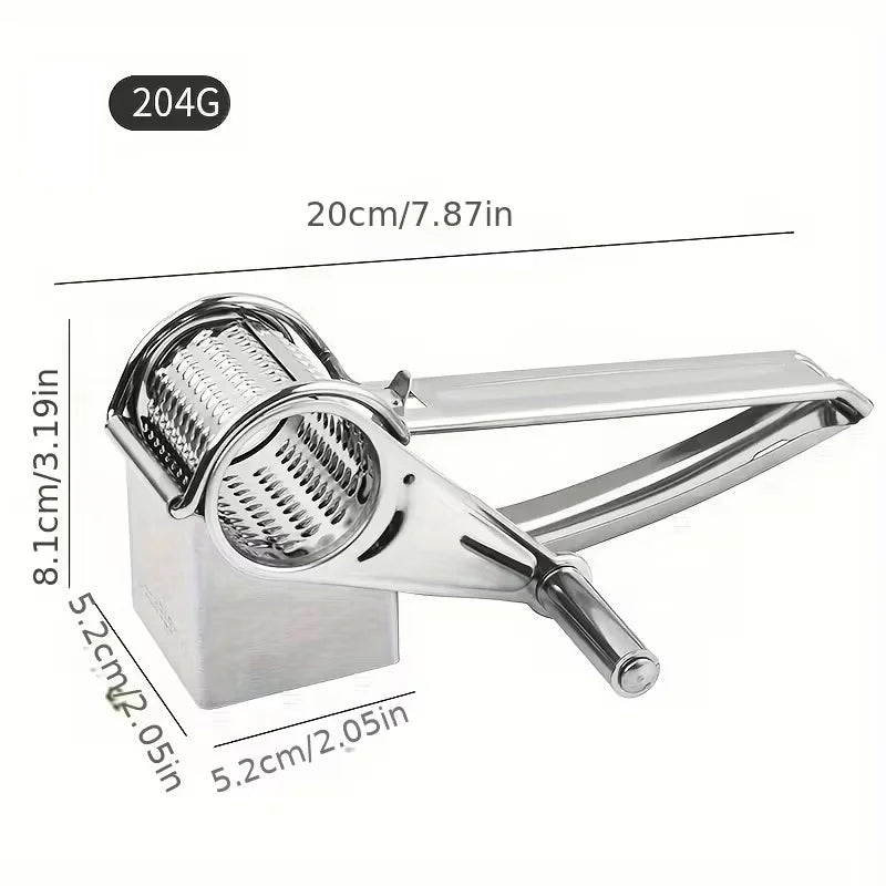 Rotary cheese grater, stainless steel handheld cheese cutter, slicer, hard chocolate, nuts, kitchen tools