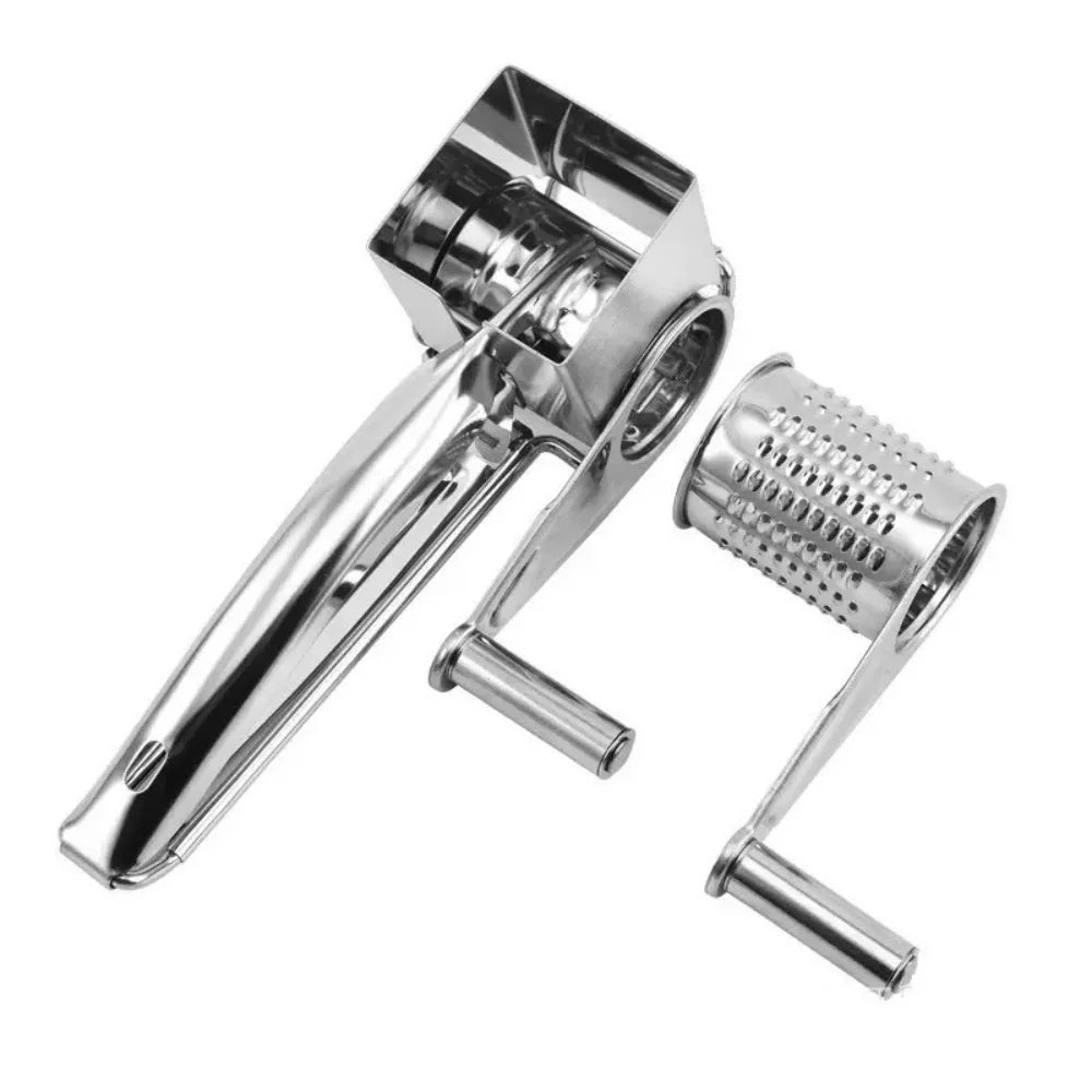 Rotary cheese grater, stainless steel handheld cheese cutter, slicer, hard chocolate, nuts, kitchen tools