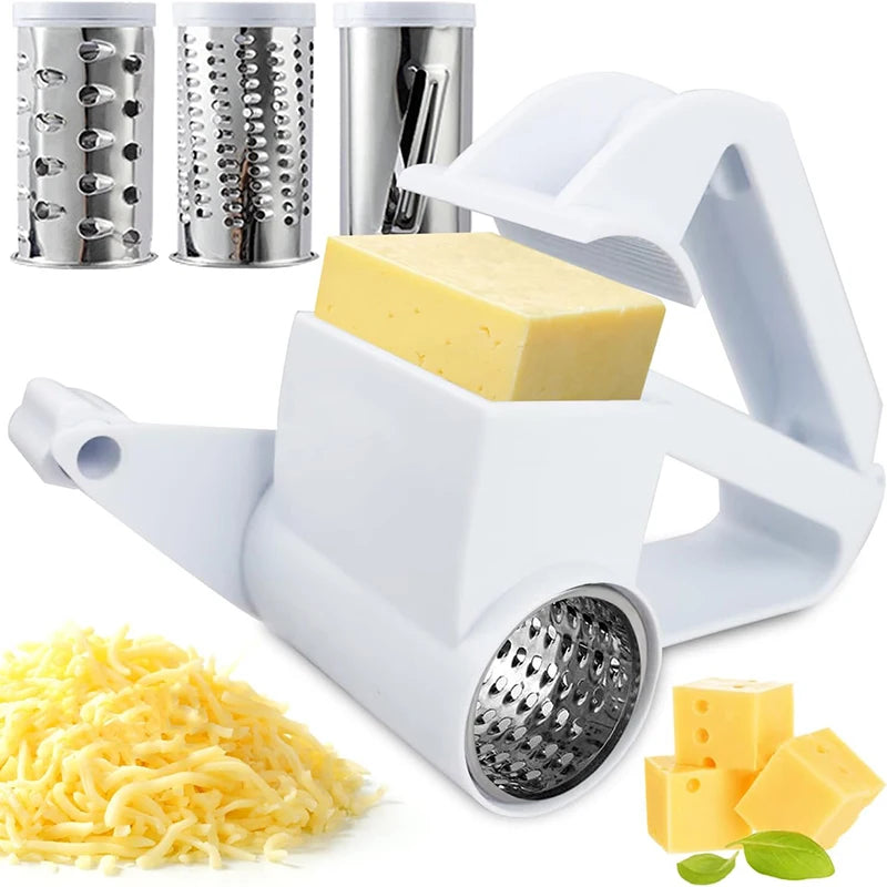 3 In 1 Cheese Grater Handheld Rotary Cheese Grater Butter Chocolate Grater With Handle Cheese Cutter Kitchen Accessories
