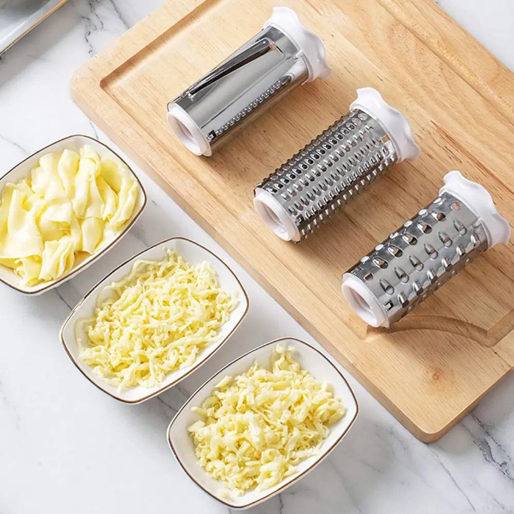 3-in-1 Hand-Cranked Cheese Grater Rotary Hand Crank Parmesan Cheese Shredder Detachable Handheld Chocolate Grater Butter