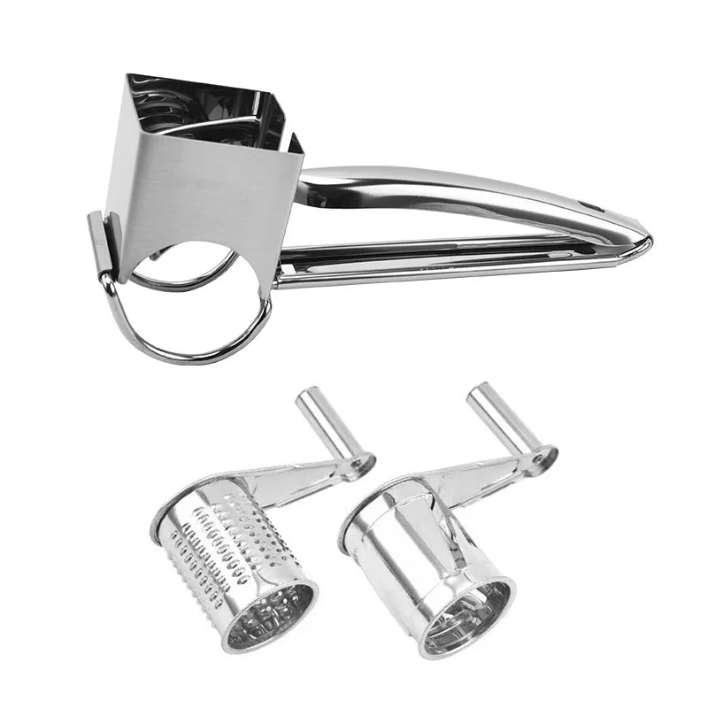 Kitchen Creative Hand-Crank Rotate Cheese Grater Stainless Steel Multi-functional Cheese Shredder