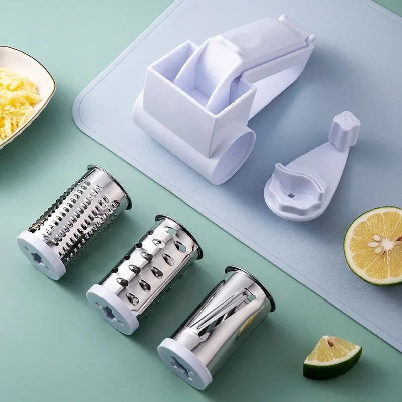 3 in 1 Hand-Cranked Rotating Cheese Graters Multi-functional Cheese Grater Creative Foldable Cheese Shredder for Kitchen Supply