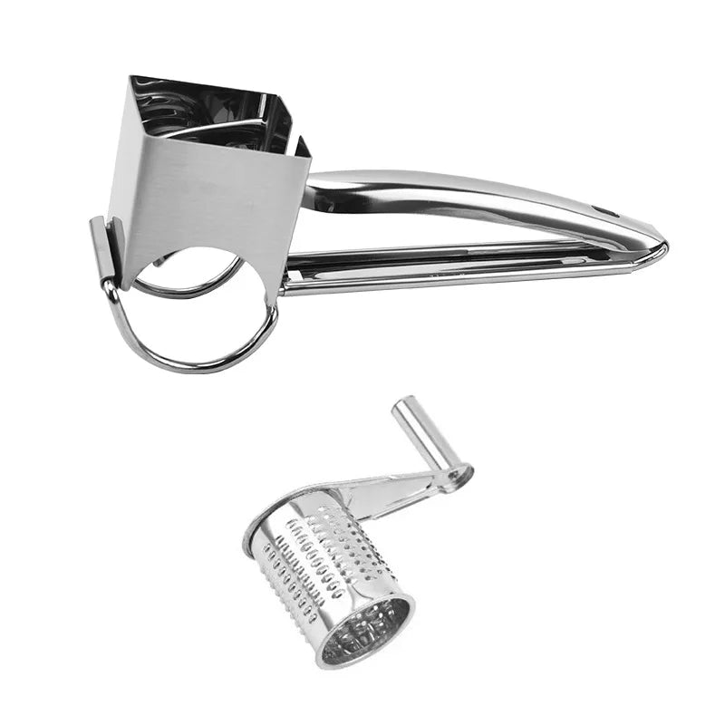 Kitchen Creative Hand-Crank Rotate Cheese Grater Stainless Steel Multi-functional Cheese Shredder