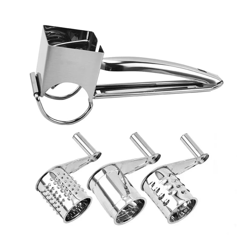 Kitchen Creative Hand-Crank Rotate Cheese Grater Stainless Steel Multi-functional Cheese Shredder