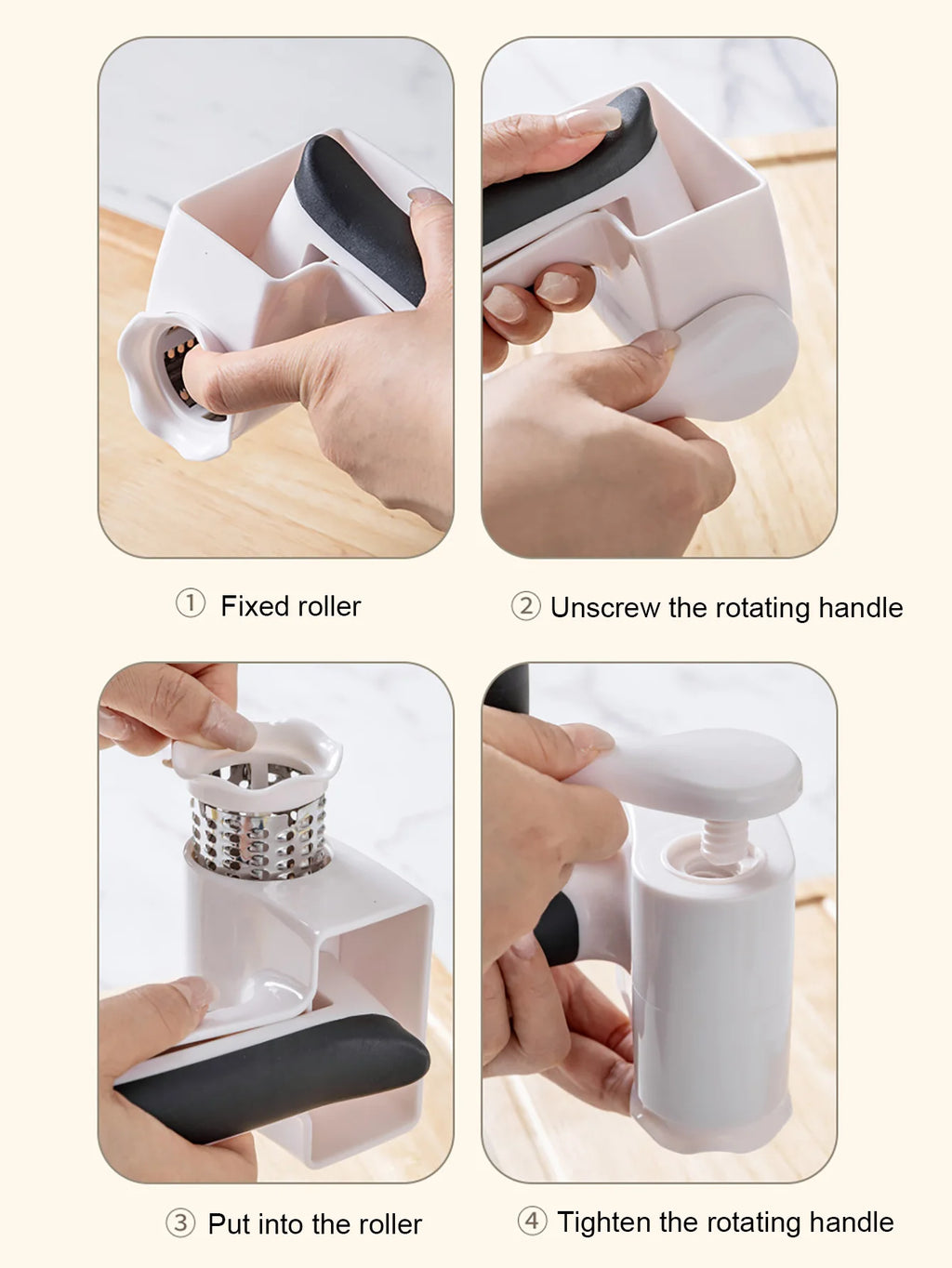 Classic Rotary Cheese Grater - Handheld Grater - Can be used for Hard Cheese, Chocolate & More - With Comfortable Handle & Drum