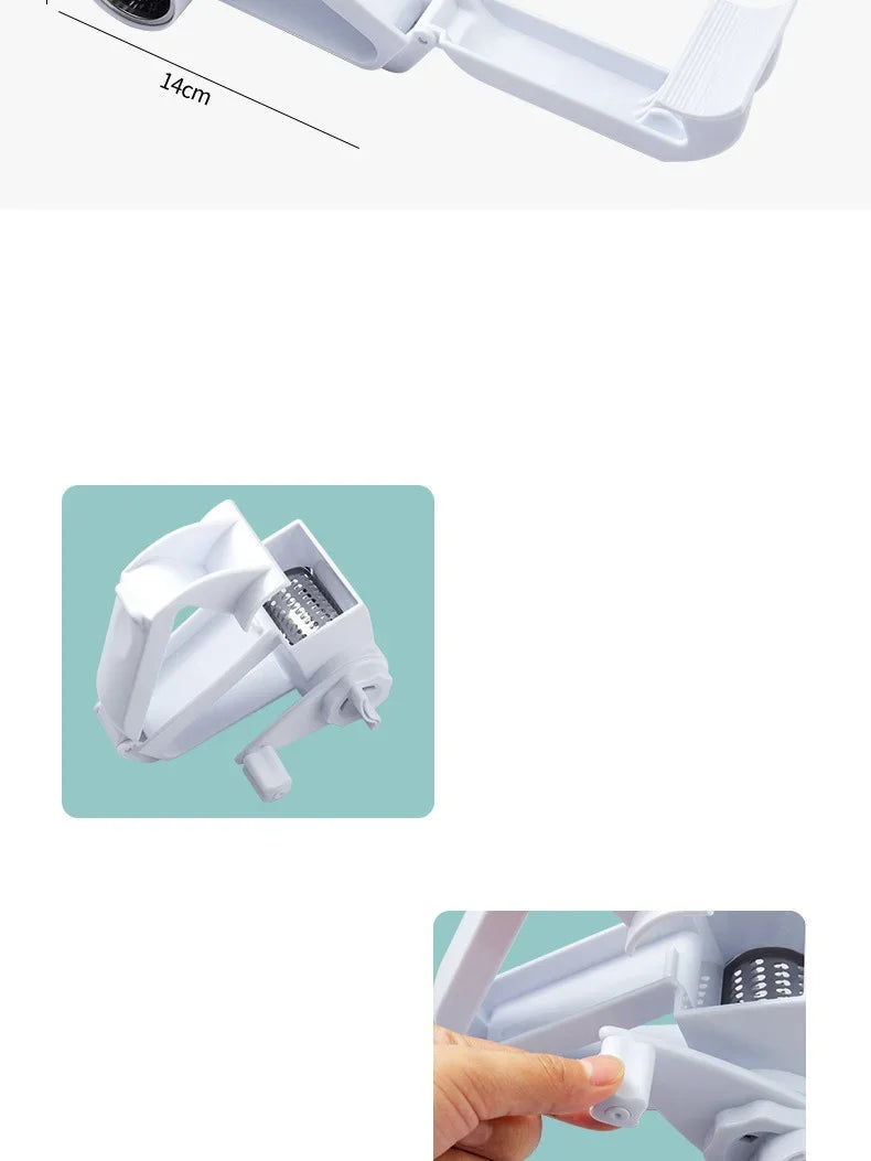 3 in 1 Hand-Cranked Rotating Cheese Graters Multi-functional Cheese Grater Creative Foldable Cheese Shredder for Kitchen Supply