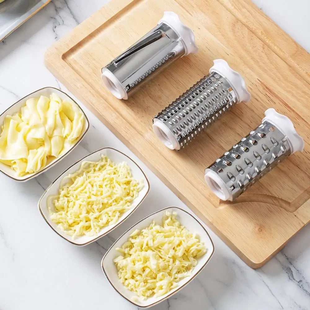 3-in-1 Hand-Cranked Cheese Grater Rotary Multi-functional Parmesan Cheese Shredder Hand Crank Detachable Chocolate Grater Butter