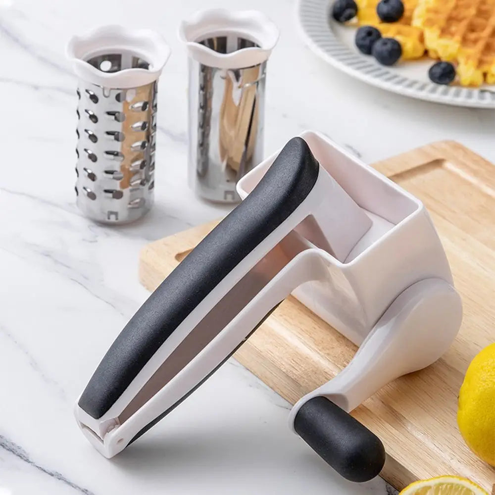 3-in-1 Hand-Cranked Cheese Grater Rotary Multi-functional Parmesan Cheese Shredder Hand Crank Detachable Chocolate Grater Butter