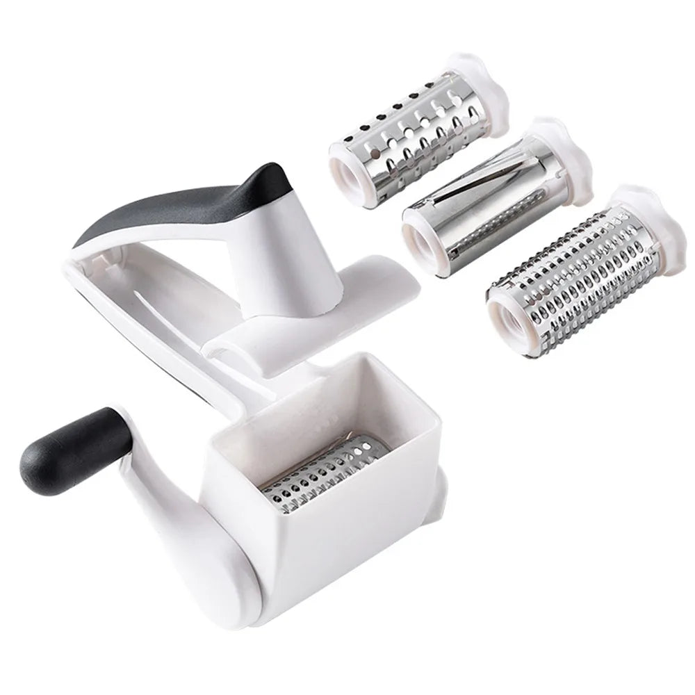 3-in-1 Hand-Cranked Cheese Grater Rotary Multi-functional Parmesan Cheese Shredder Hand Crank Detachable Chocolate Grater Butter