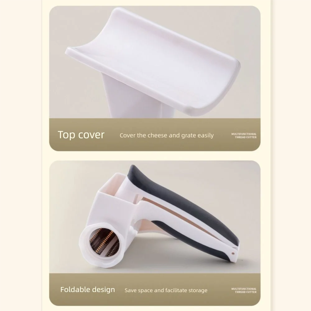 3-in-1 Hand-Cranked Cheese Grater Rotary Hand Crank Parmesan Cheese Shredder Detachable Handheld Chocolate Grater Butter
