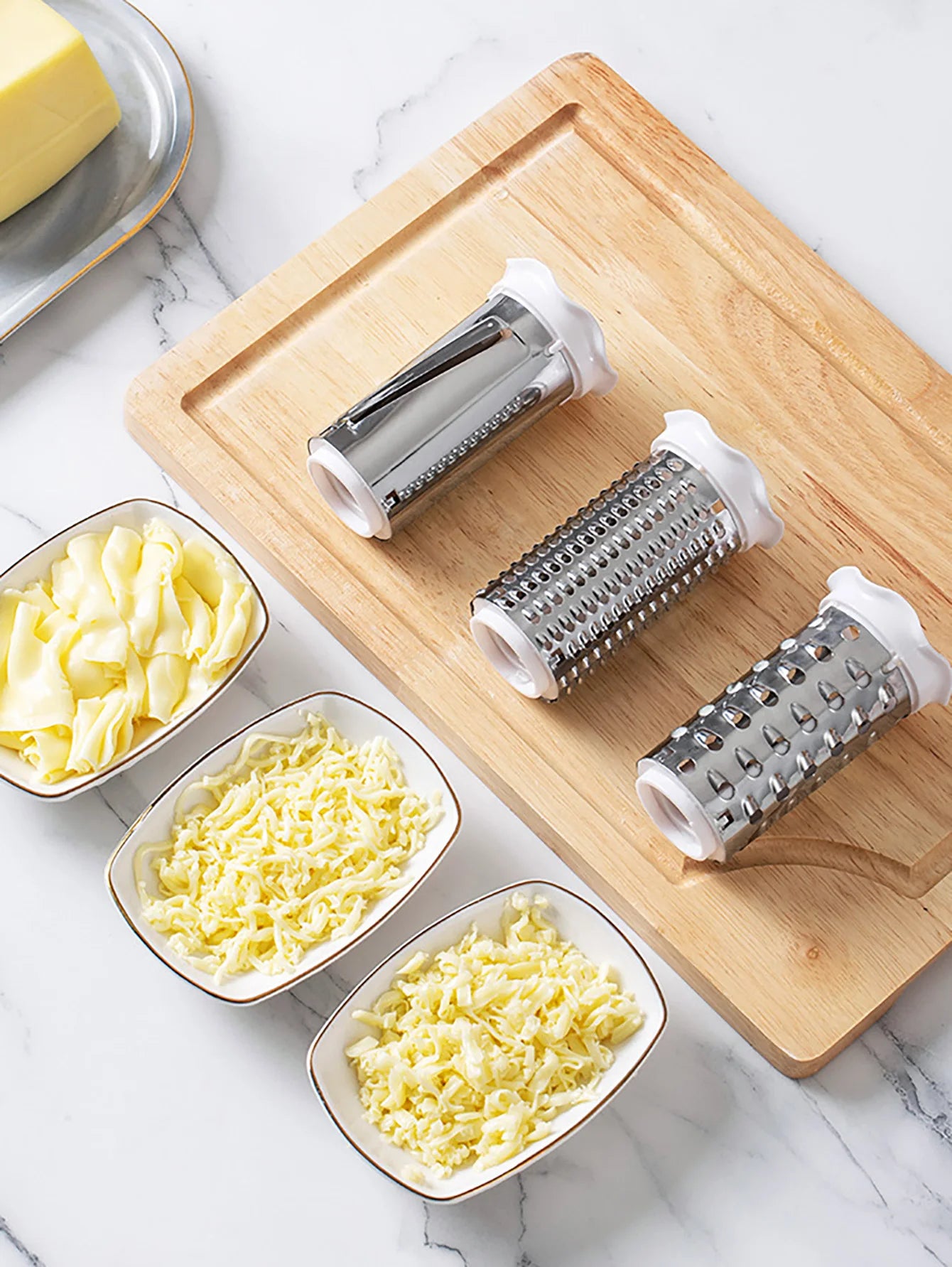 Classic Rotary Cheese Grater - Handheld Grater - Can be used for Hard Cheese, Chocolate & More - With Comfortable Handle & Drum
